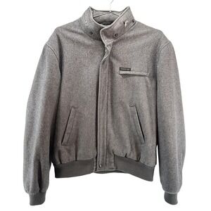 MEMBERS ONLY Vintage Men's Wool Blend Bomber Jacket • 40 • gray